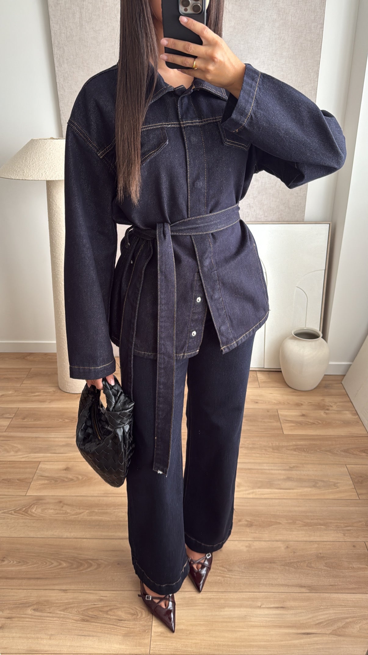 Dark blue loose fit denim jacket