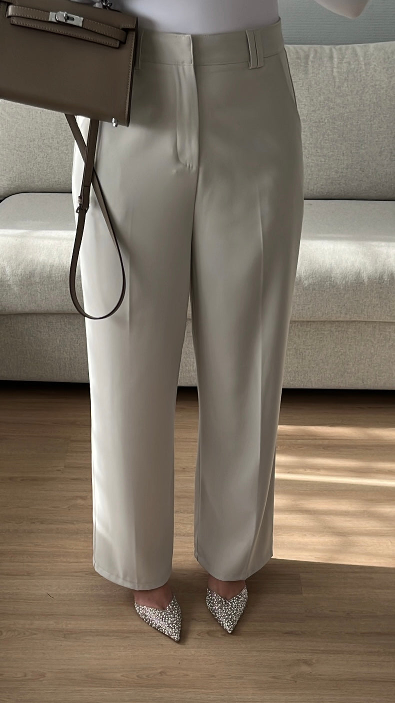 Ecru flowing pants