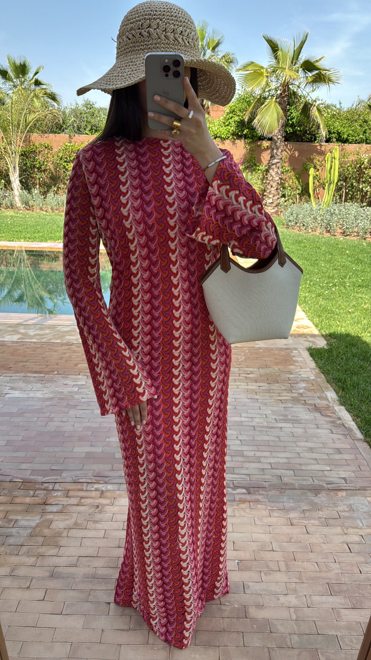 Pink crochet dress