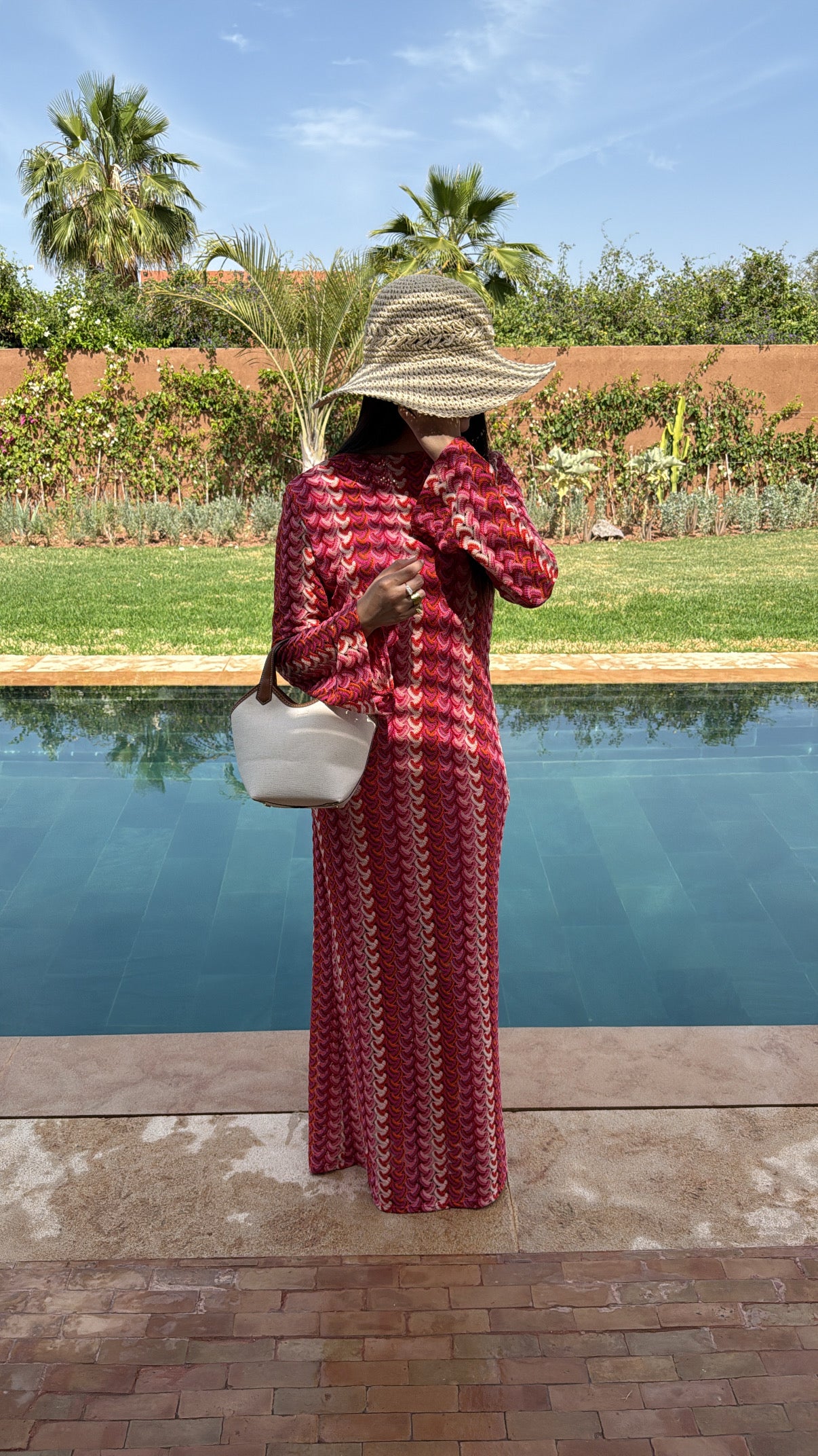 Pink crochet dress