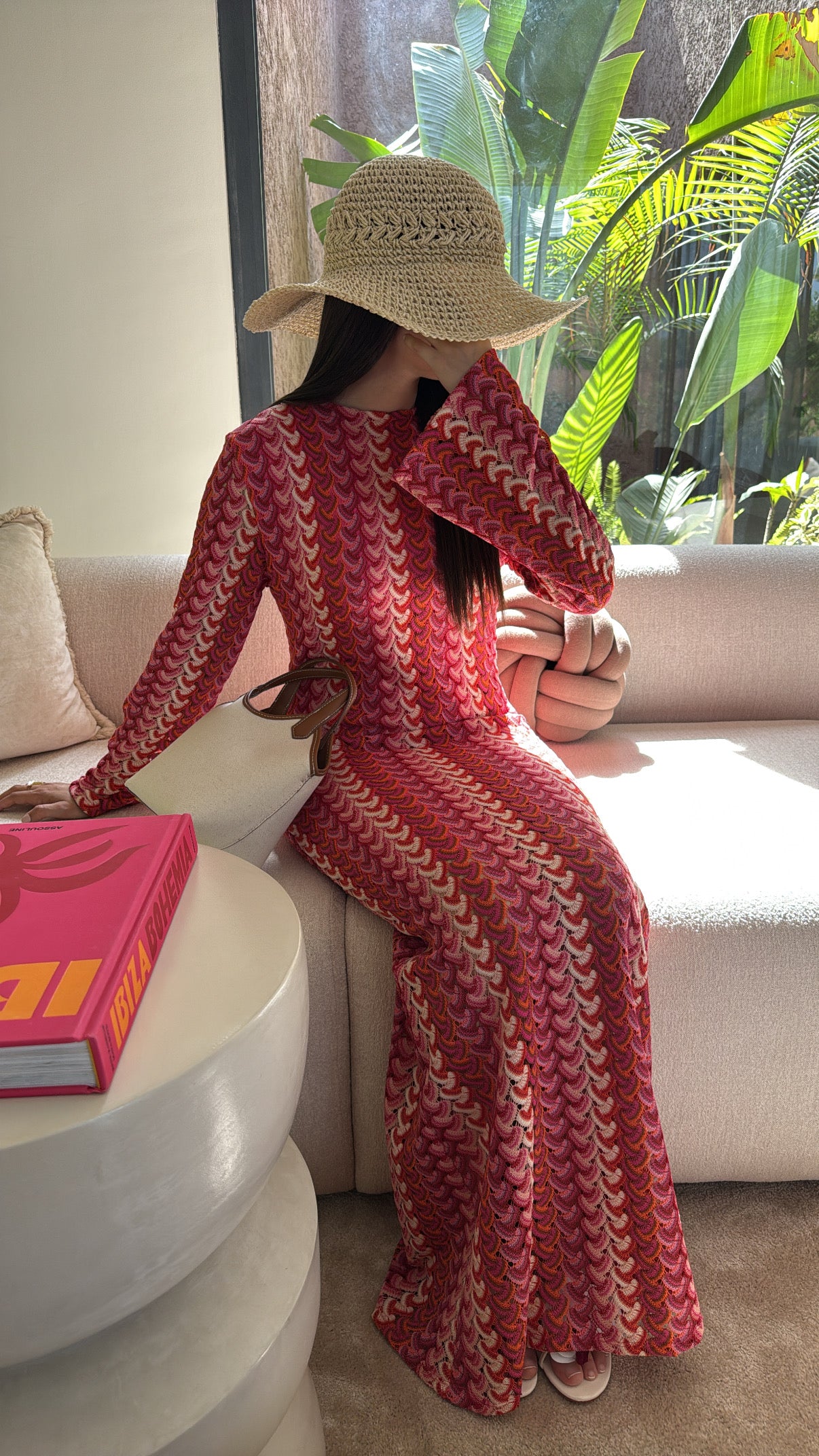 Pink crochet dress