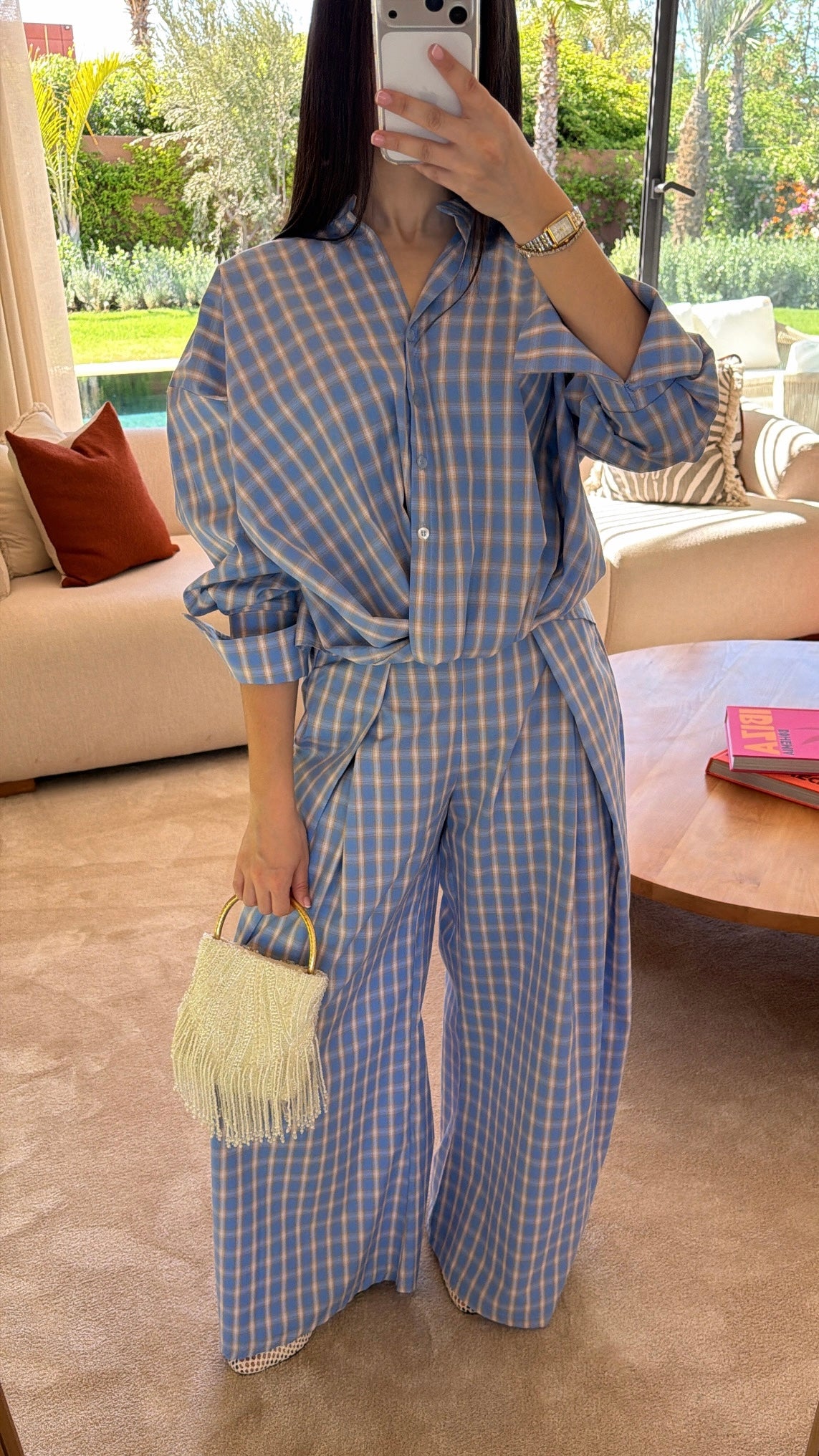 Blue checkered set
