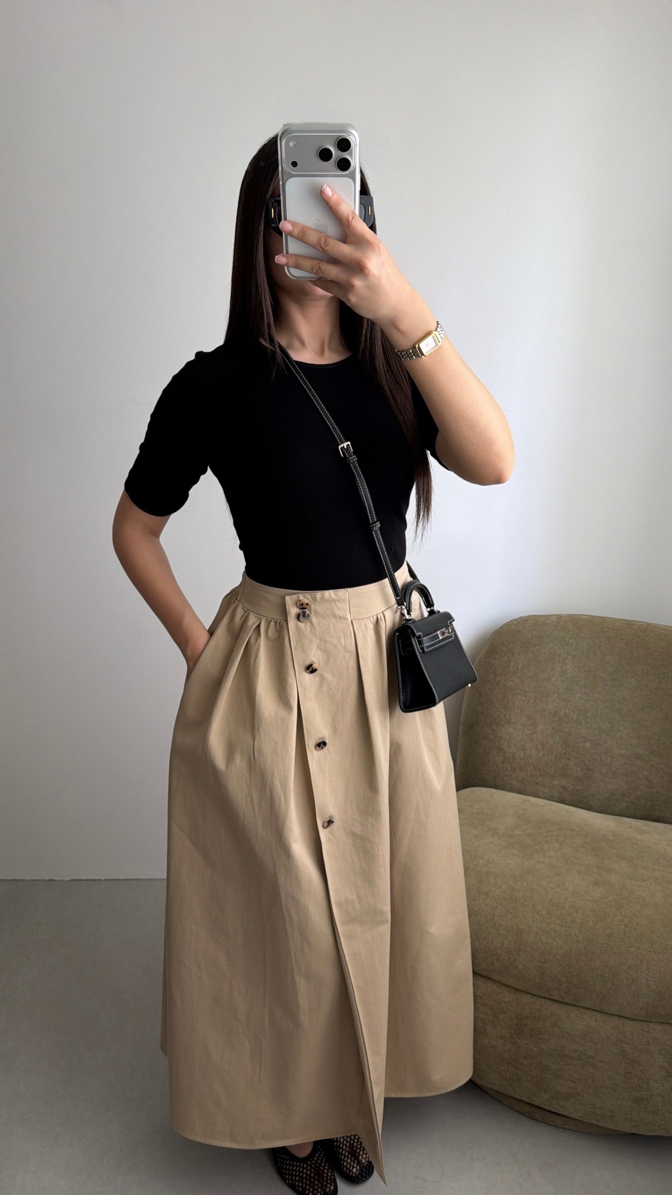 Jupe camel style trench