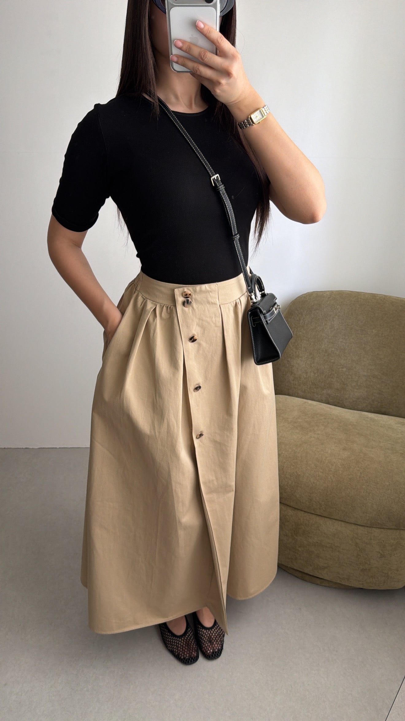 Jupe camel style trench