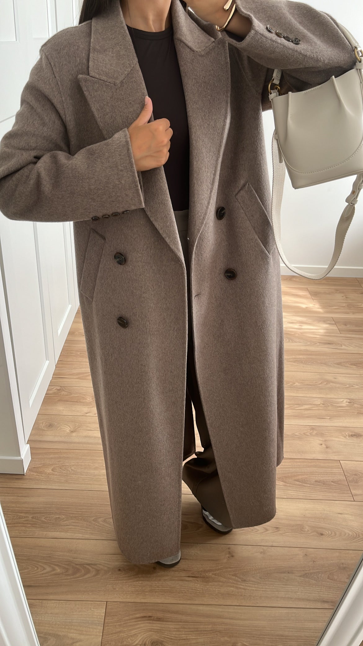 Taupe wool coat womens online