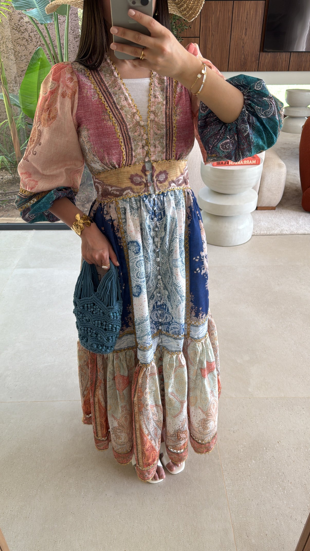 Longue robe à motifs