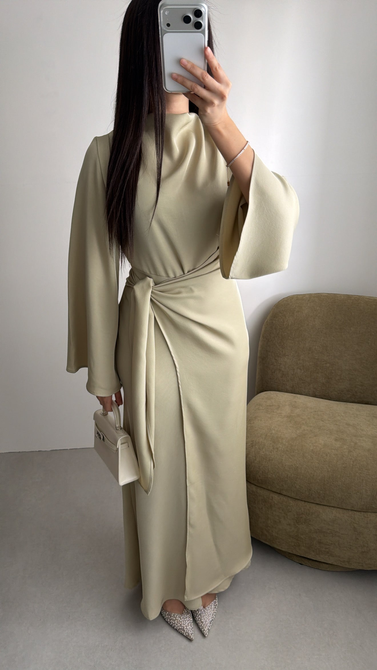 Longue robe portefeuille ACACIA