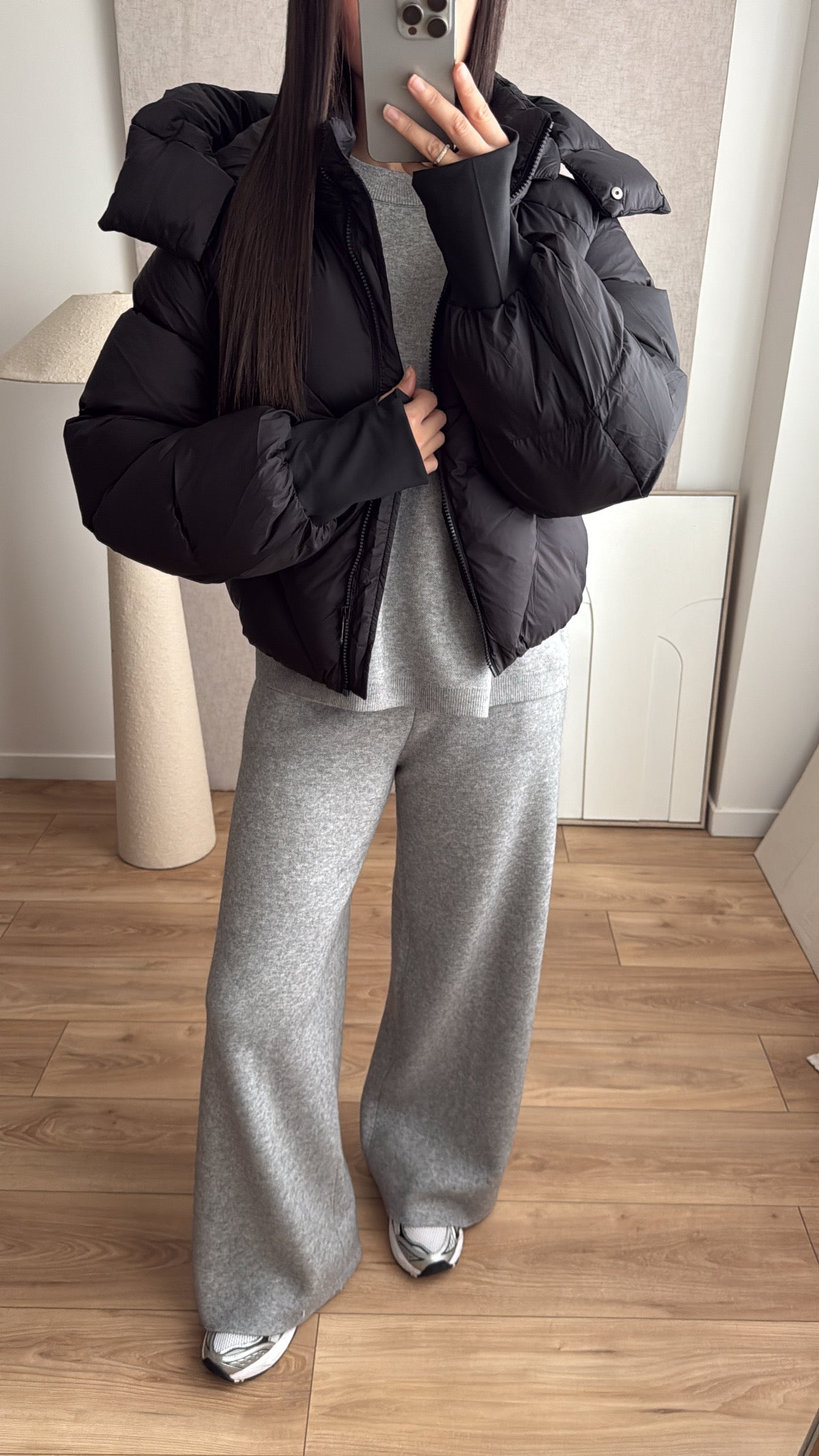 Übergroße Daunenjacke [Burgund]