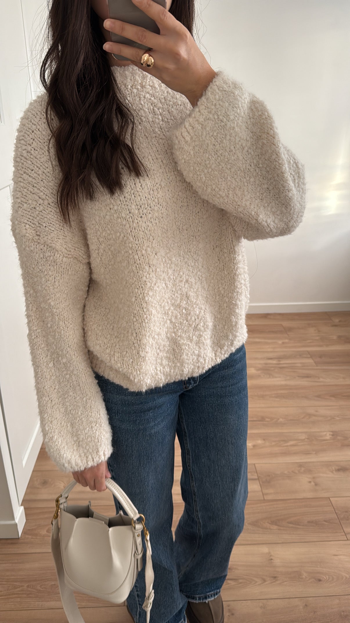 Pull bouclé [ crème ]