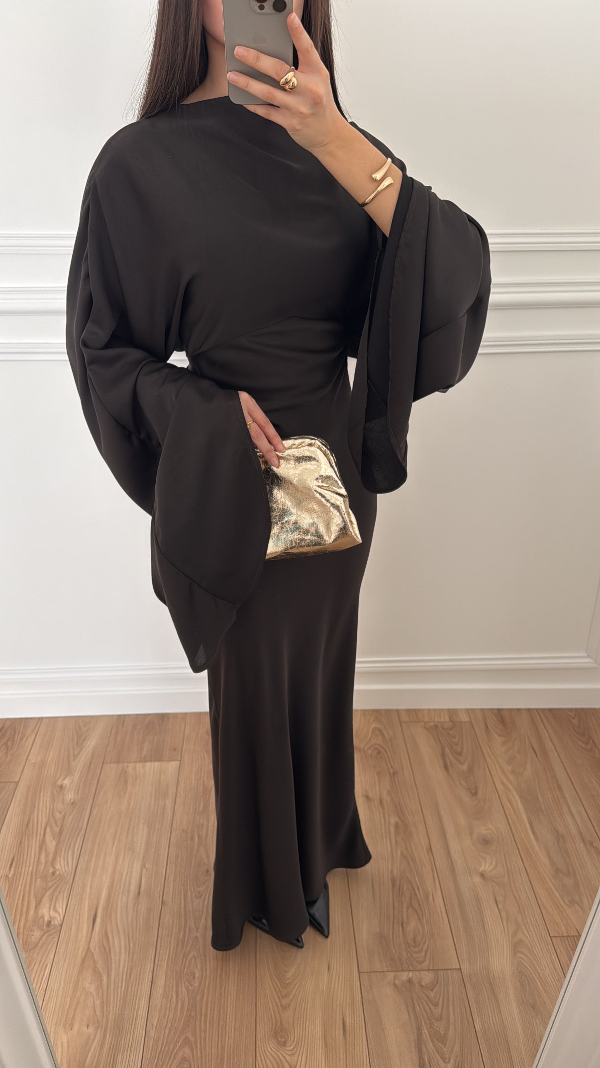 Longue robe cintrée [marron]