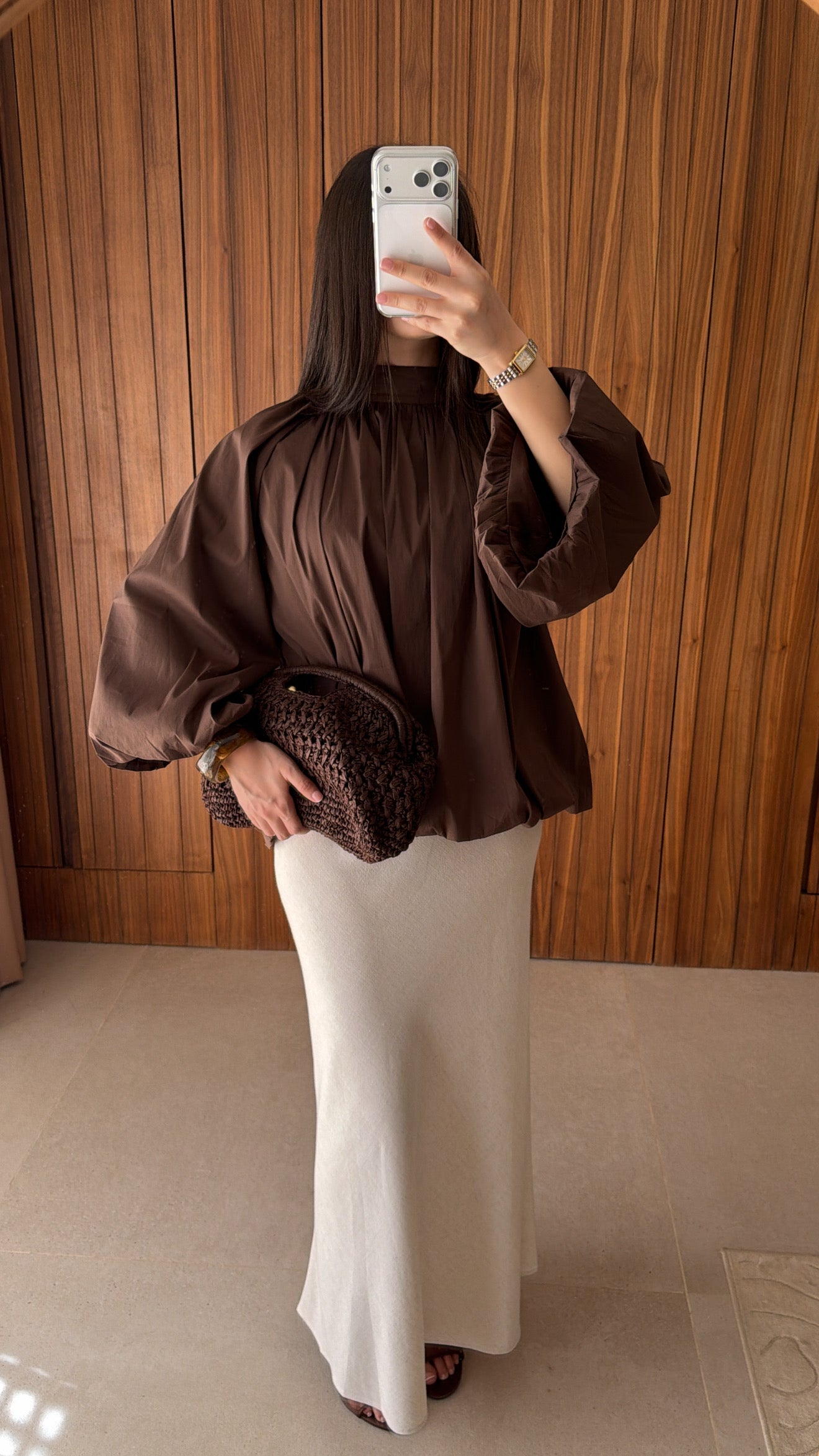 Blouse bouffante [marron]