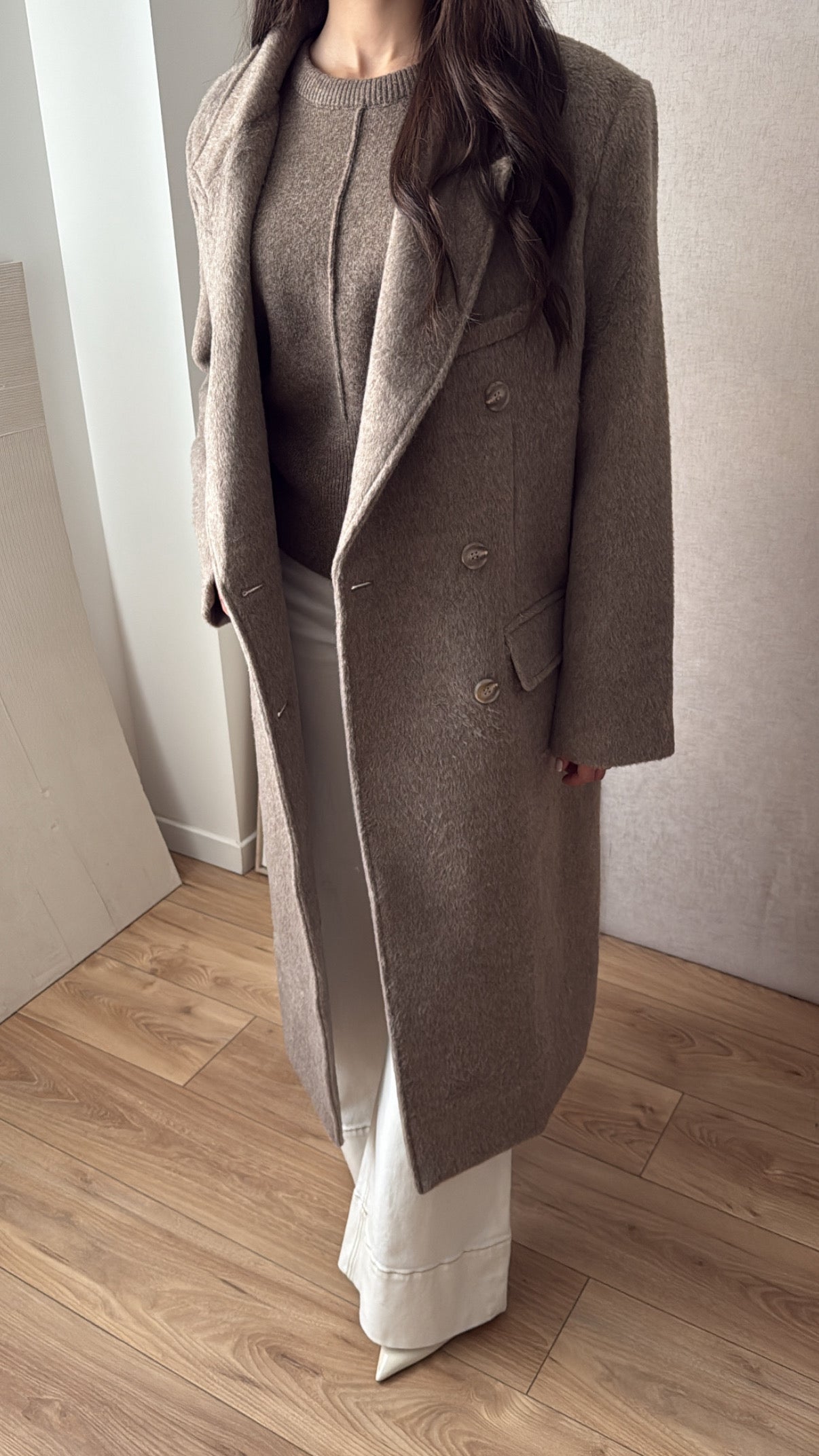 Long manteau oversize [beige foncé]