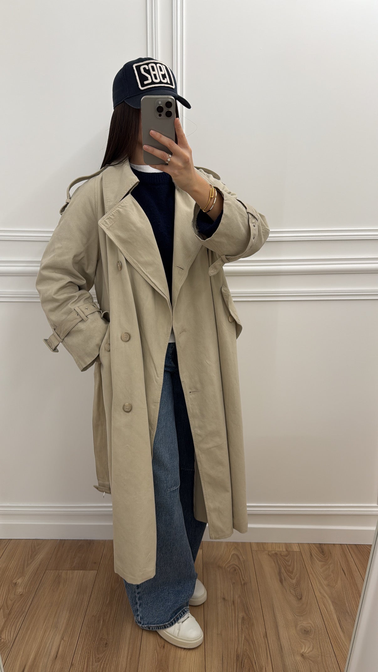 Cotton trench coat [beige]