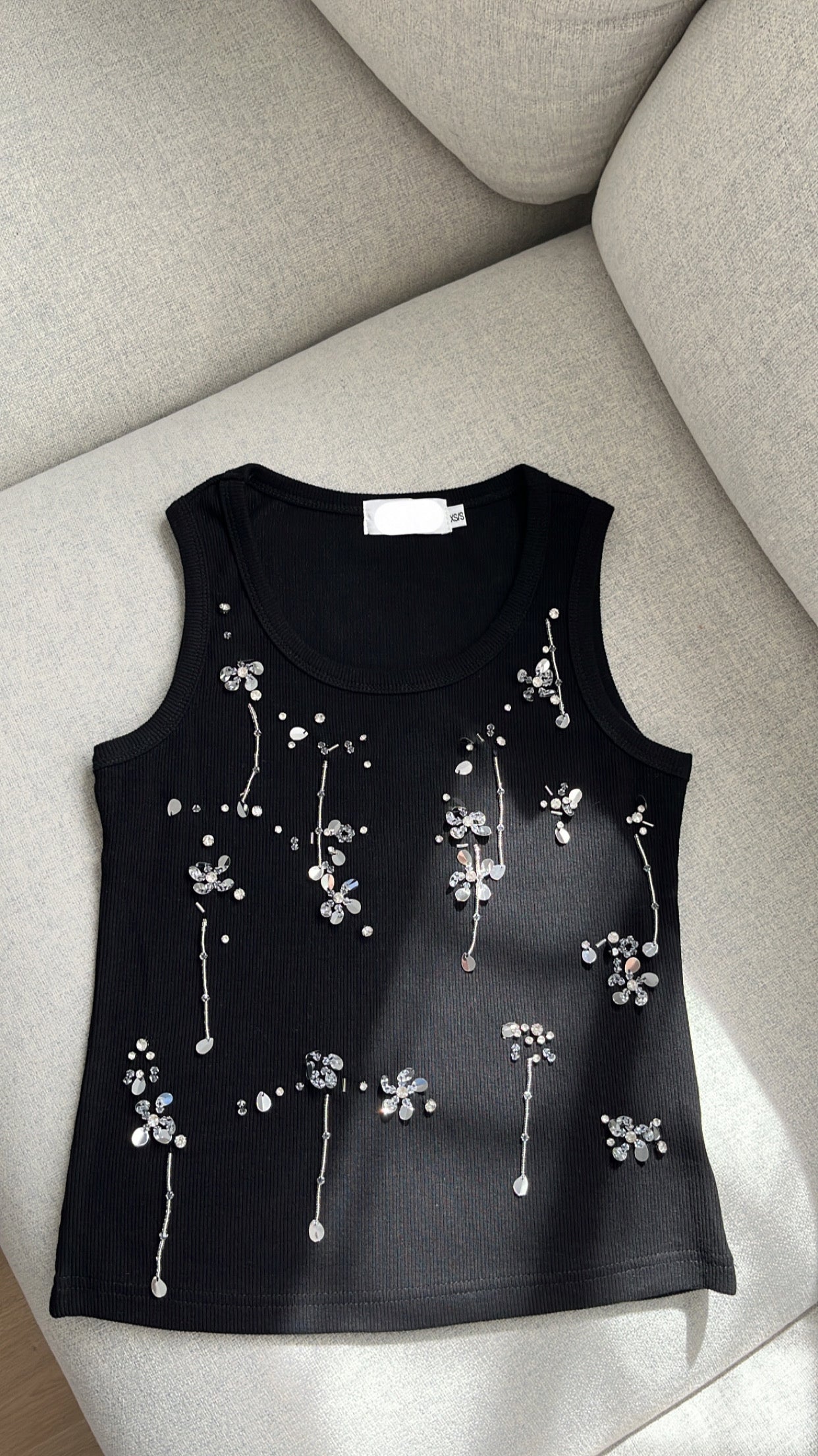 Black sequin tank top