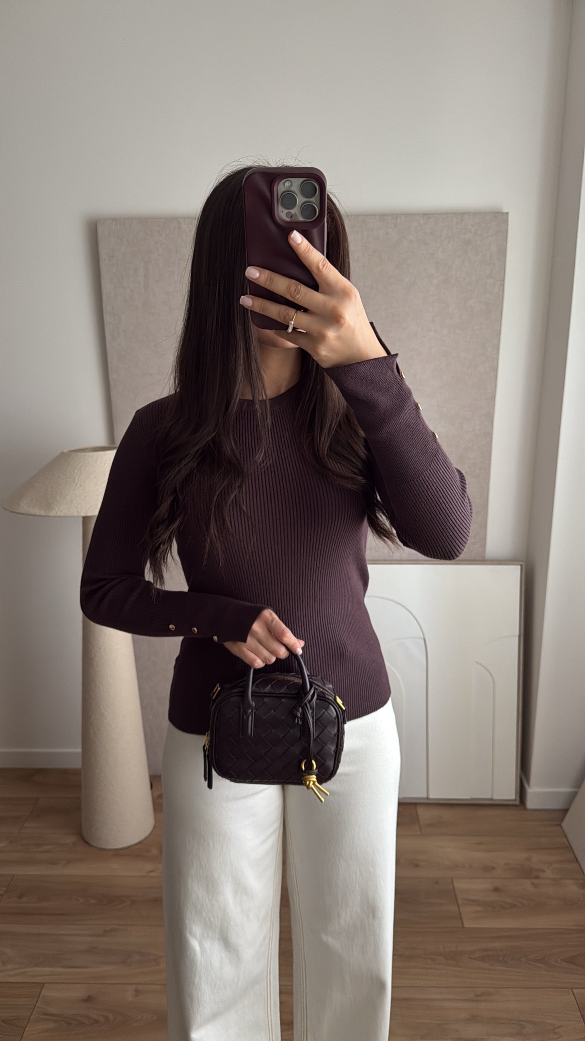 Rollkragenpullover aus Rippenstrick [weiß]