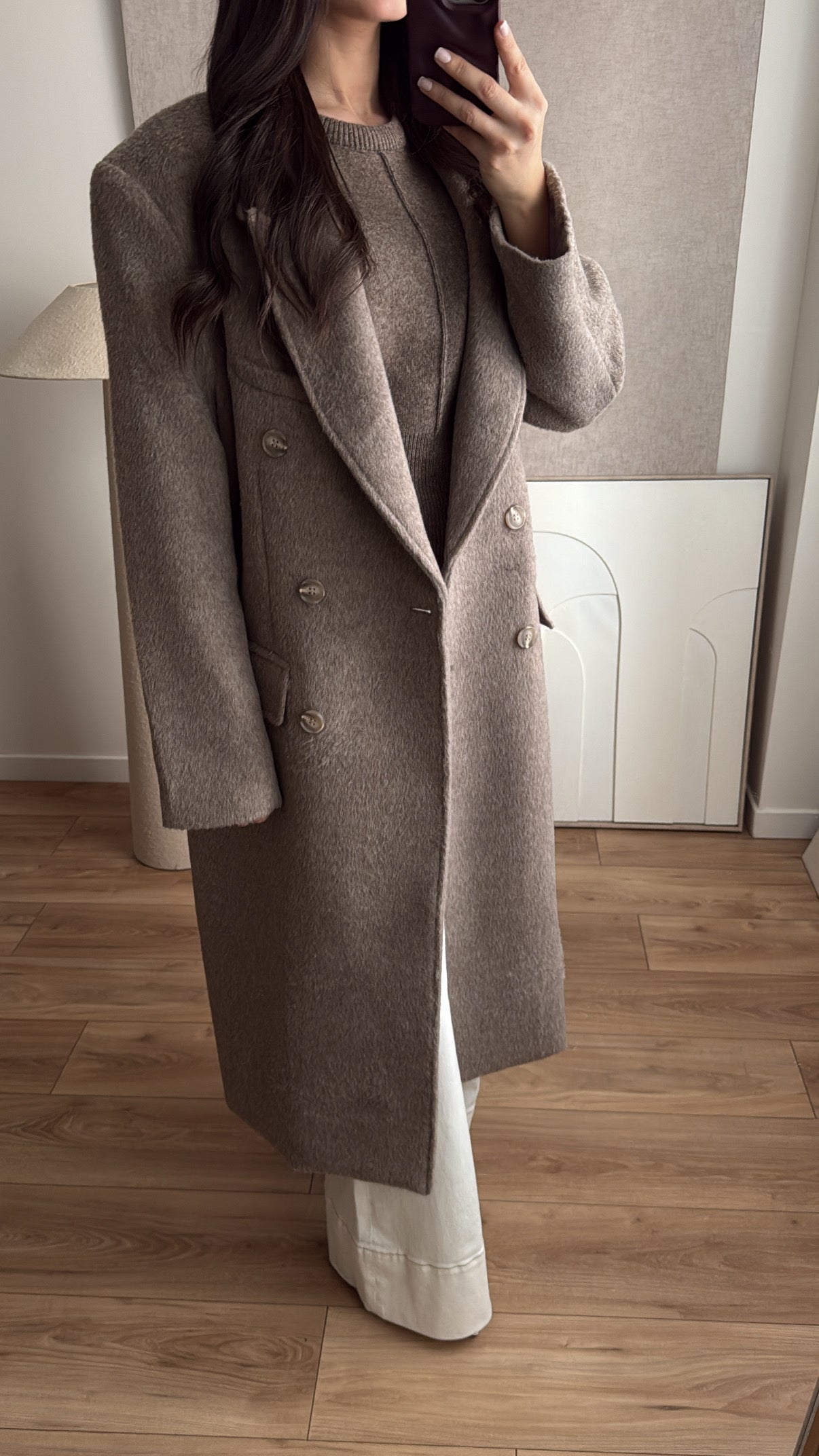 Long manteau oversize [beige foncé]