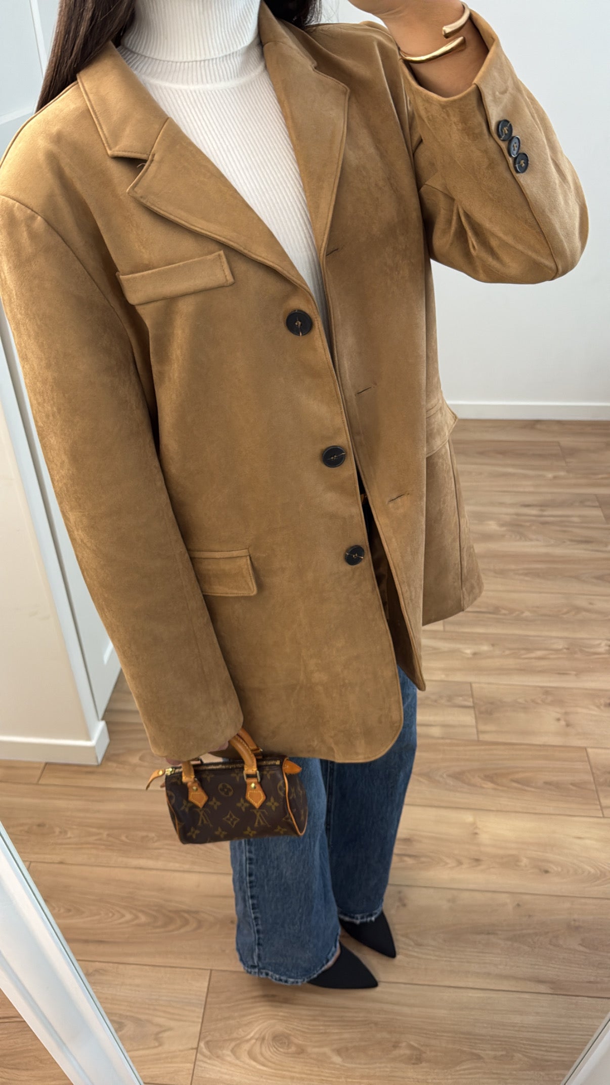 Blazer en suédine [ camel ]