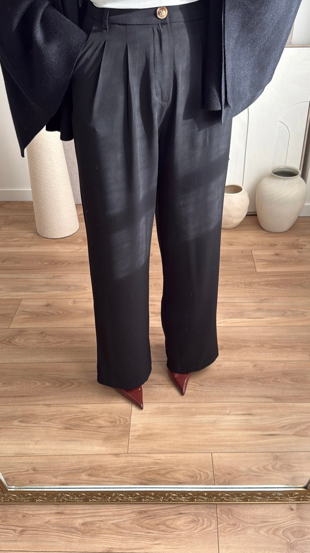 Pantalon coupe droite [noir]