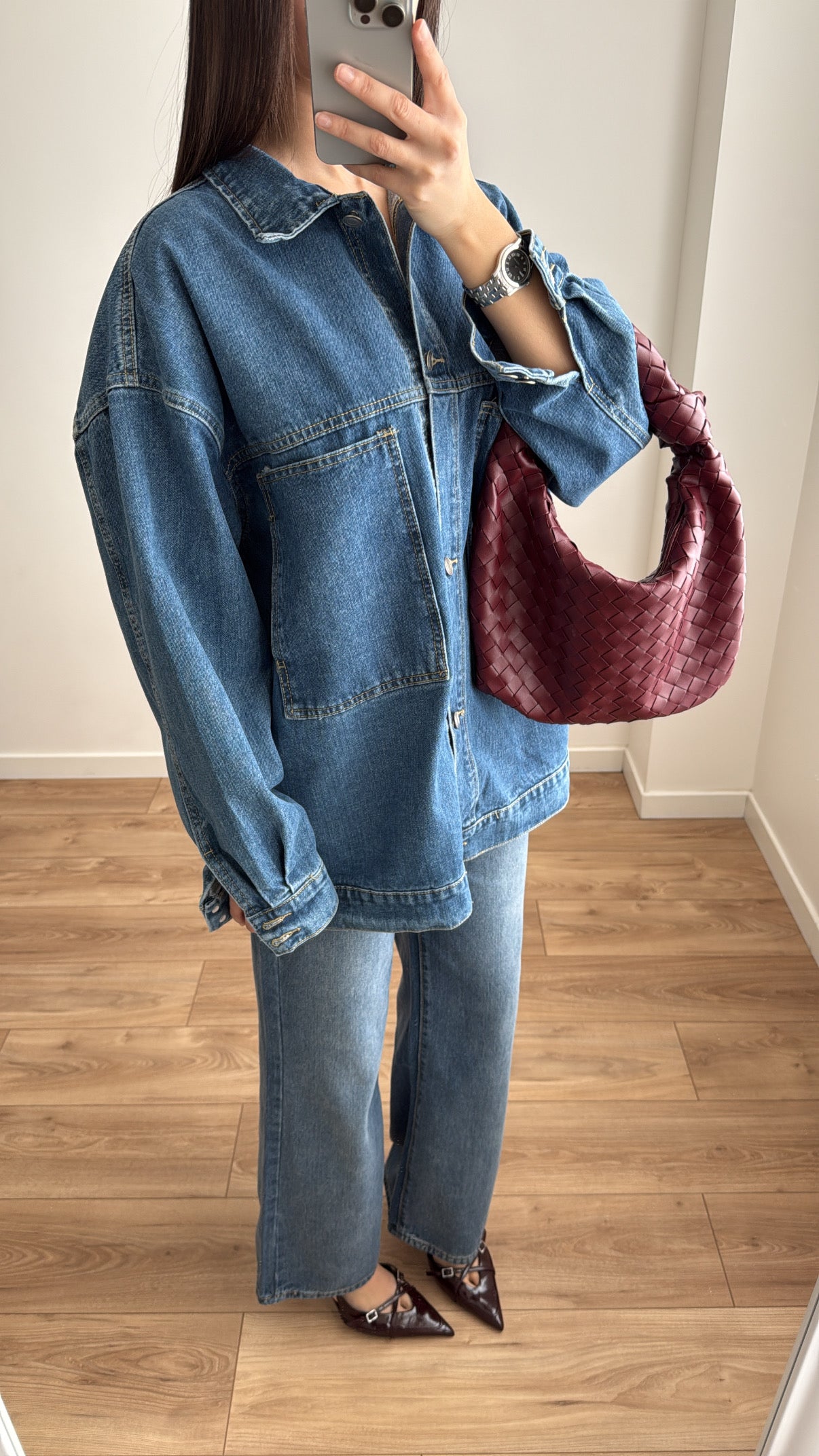 Veste en jean loose [bleu denim]