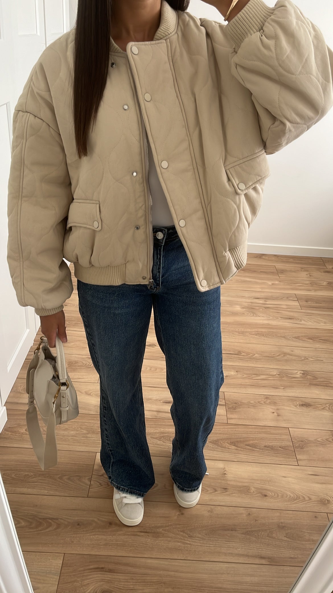 Bomber matelassé beige