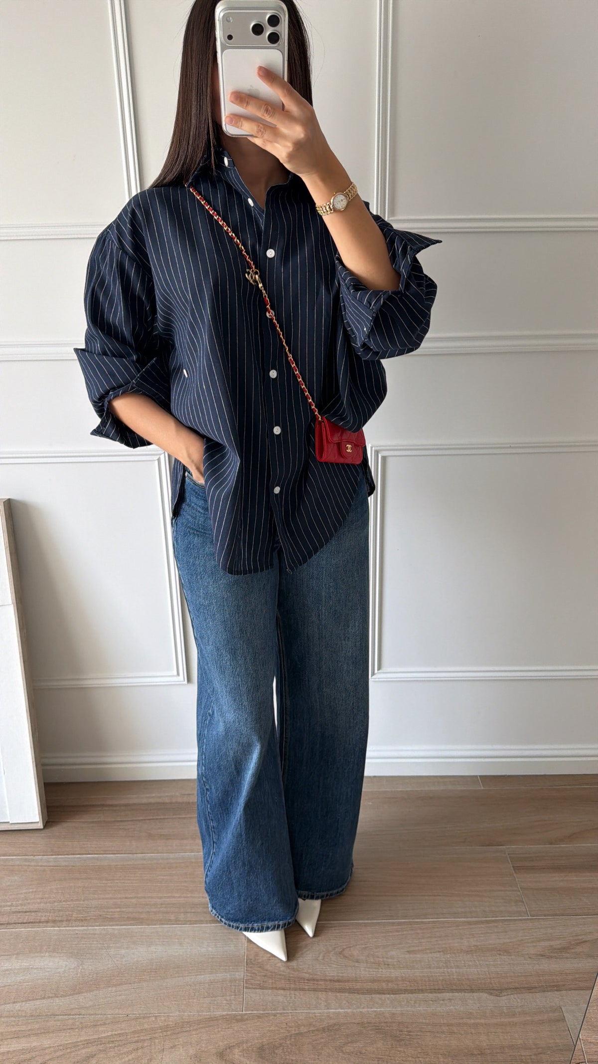 chemise rayée [marine]