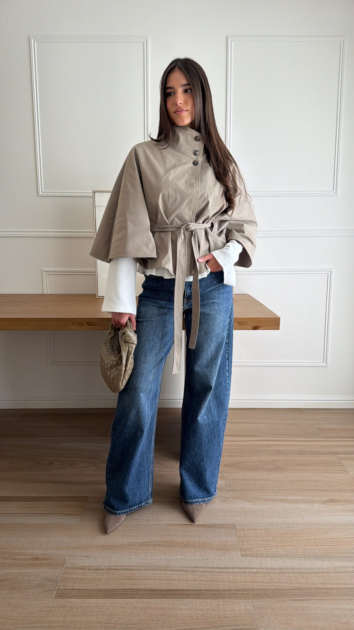 Cape ELAN cintrée à la taille [kaki taupe]
