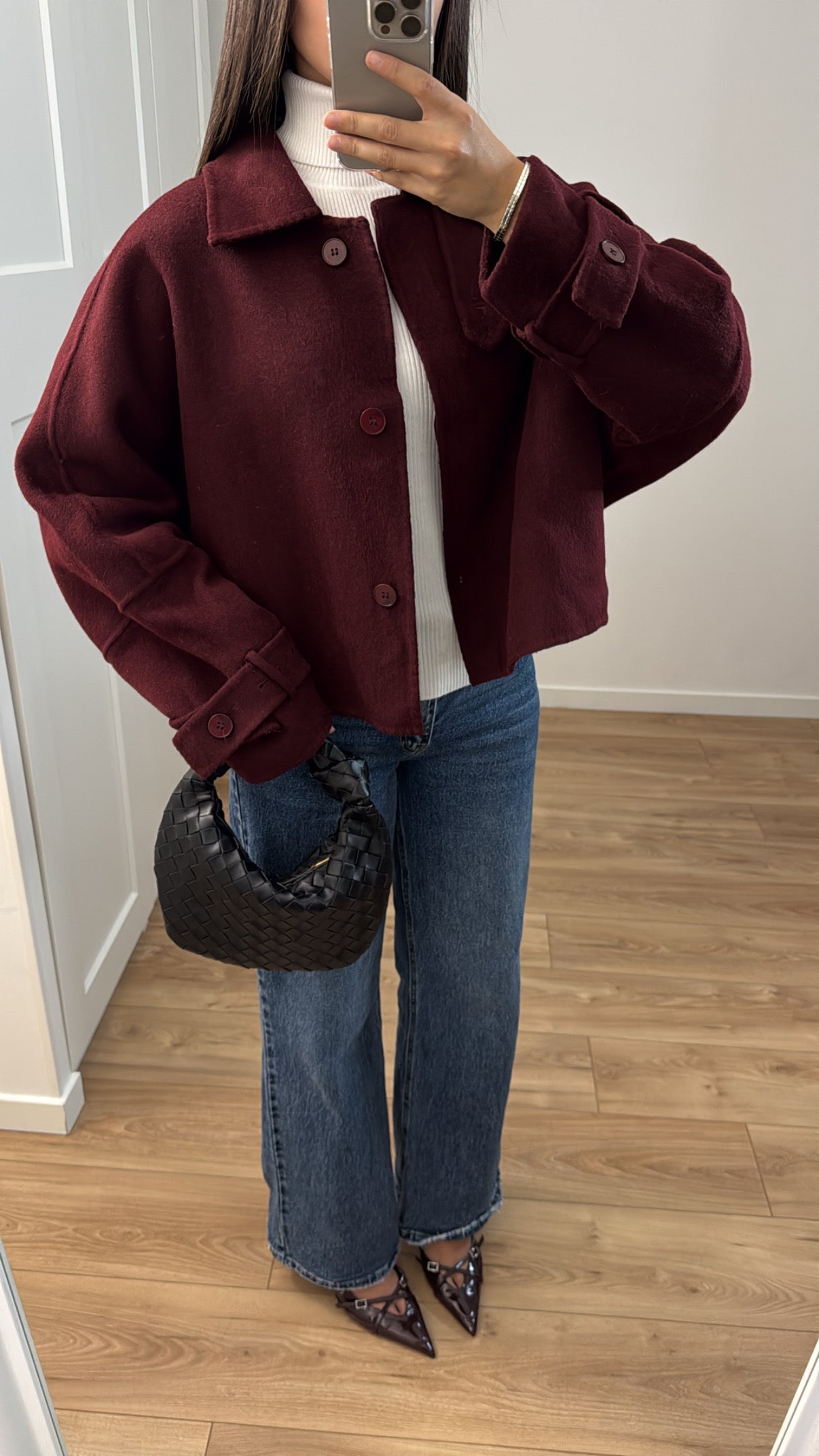 Manteau LOOSE oversize en laine [ bordeaux ]