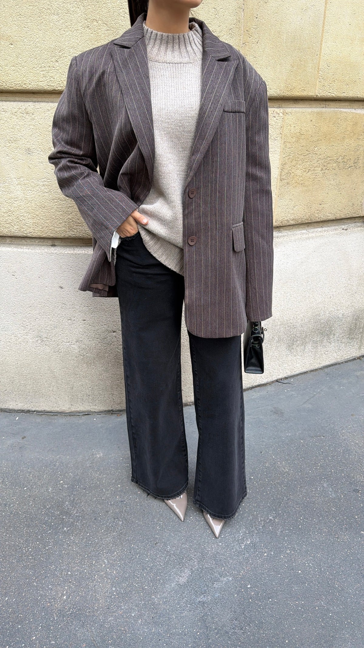 Blazer extra oversize [Marron chiné]