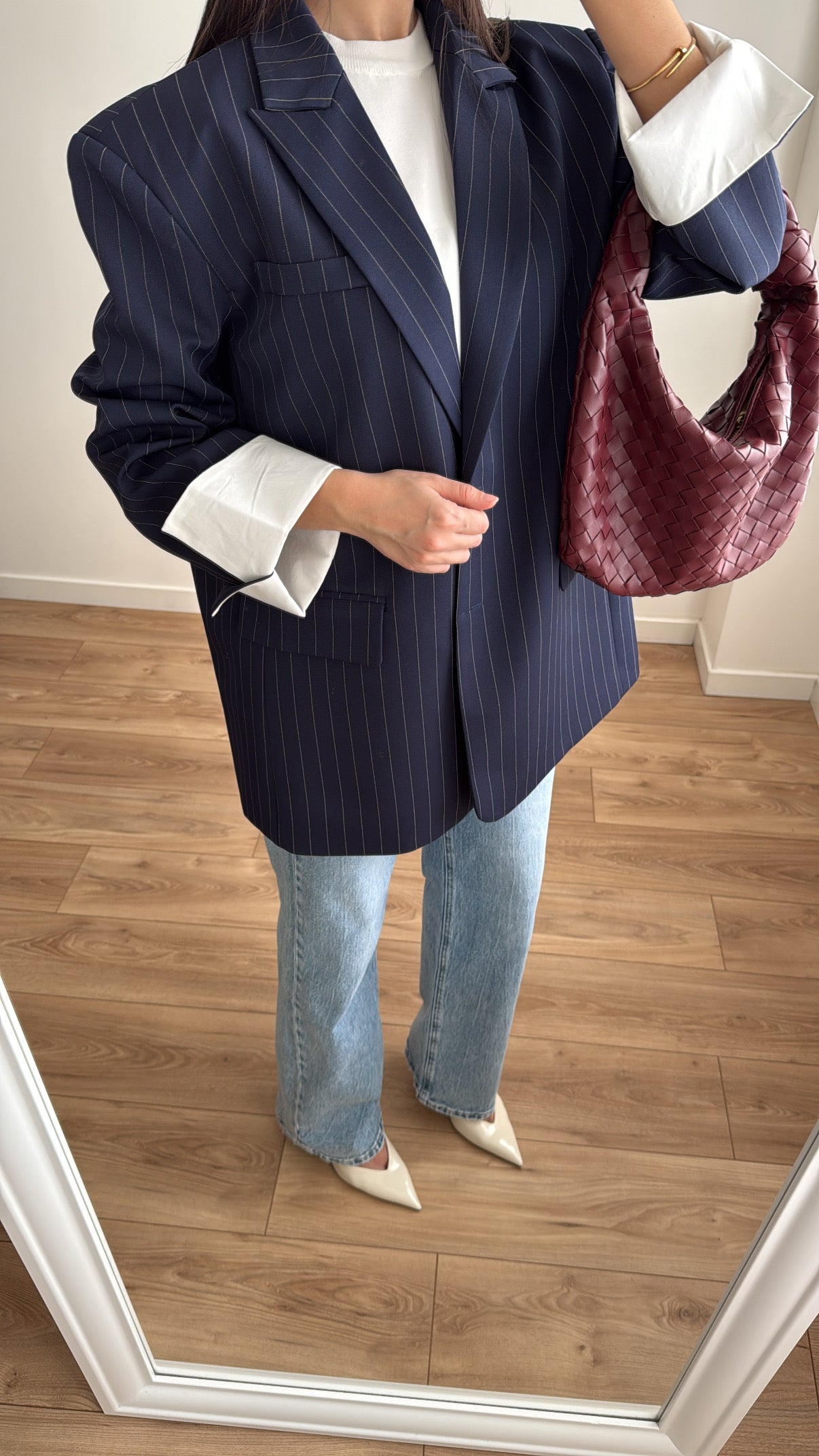 Extra oversized blazer [navy blue]