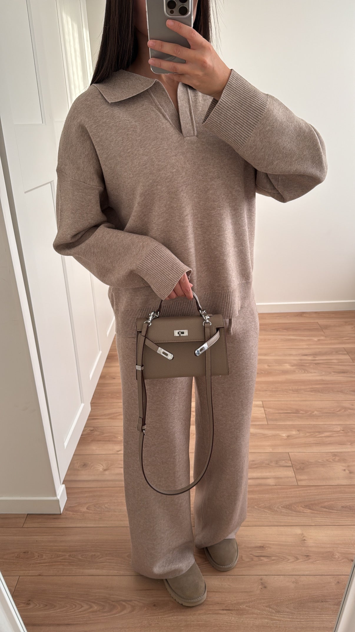 Ensemble en maille [ taupe ]