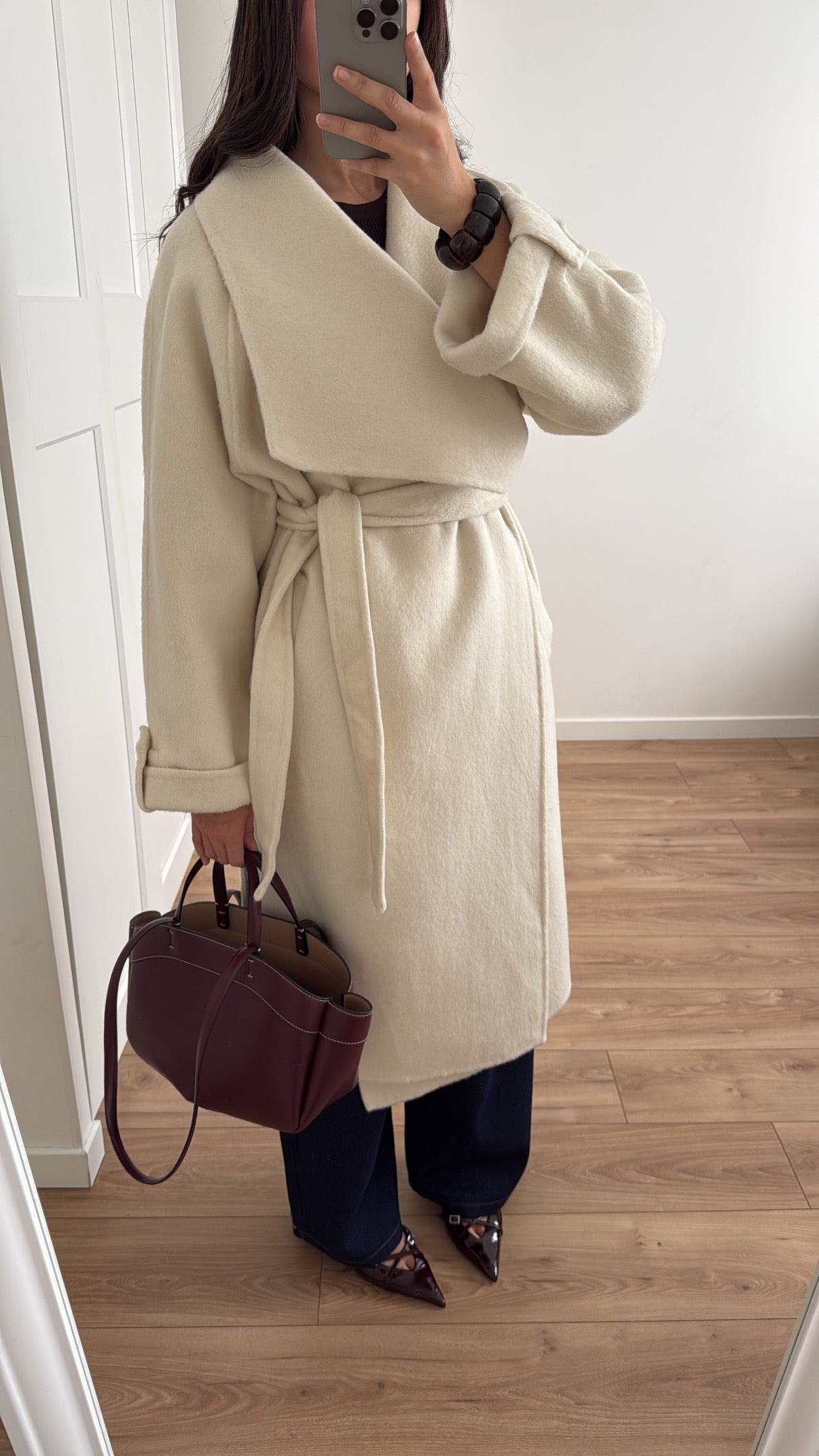 Long coat in 100% wool [MATILDE - ECRU]