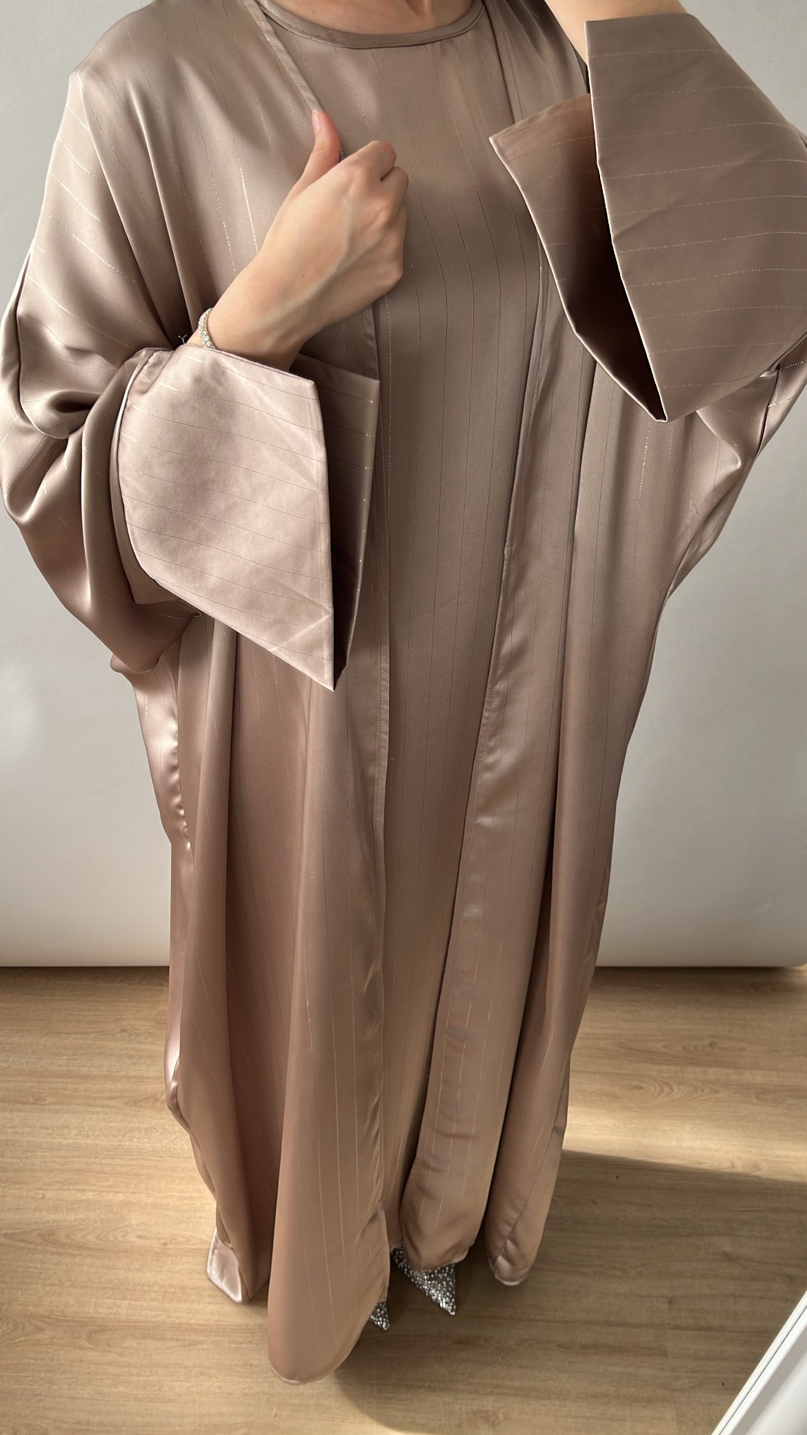 Ensemble rose poudré / taupe