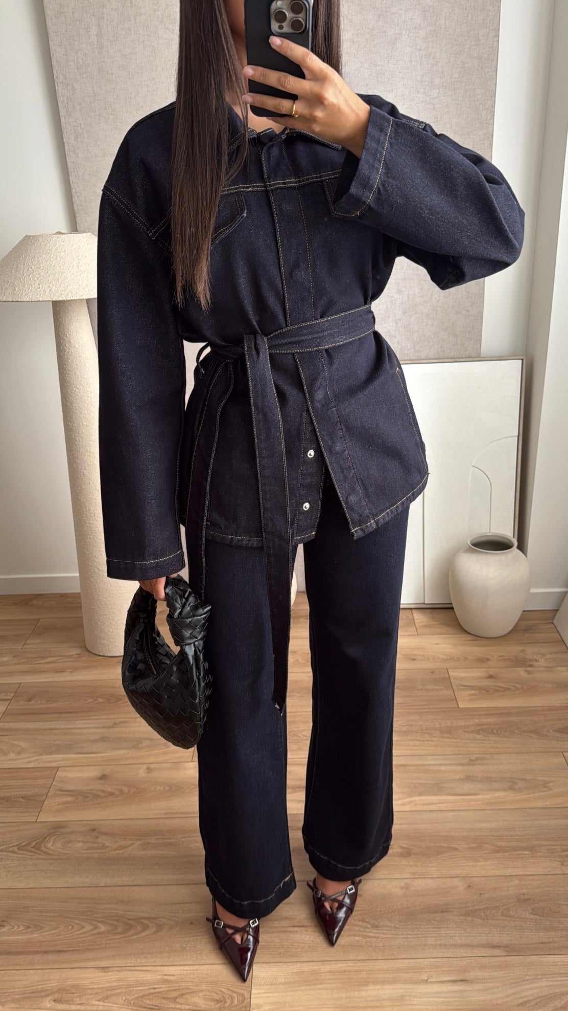 Dark blue loose fit denim jacket