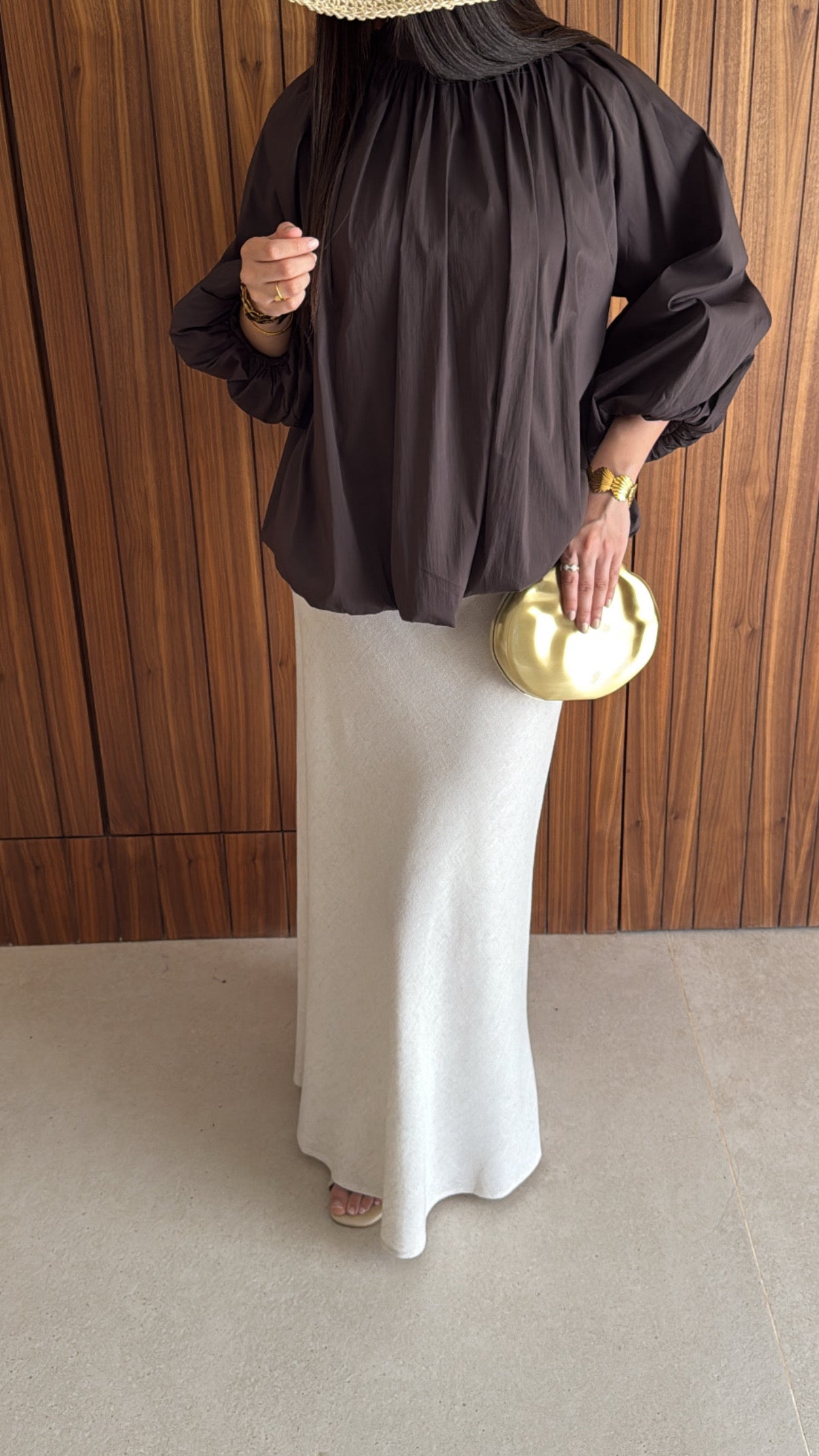 Blouse bouffante [ marron ]