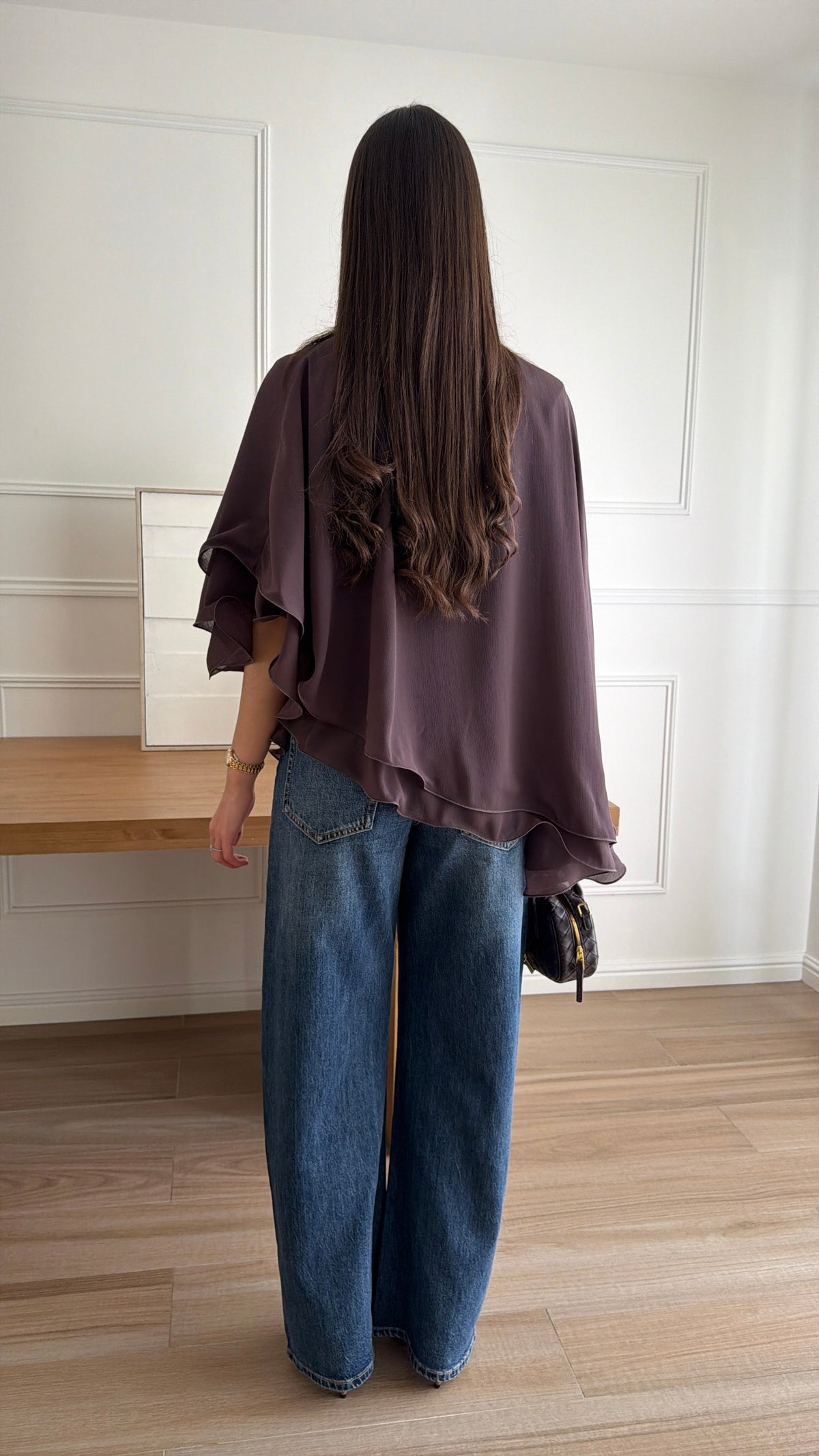 Blouse à volant ENNA [prune]