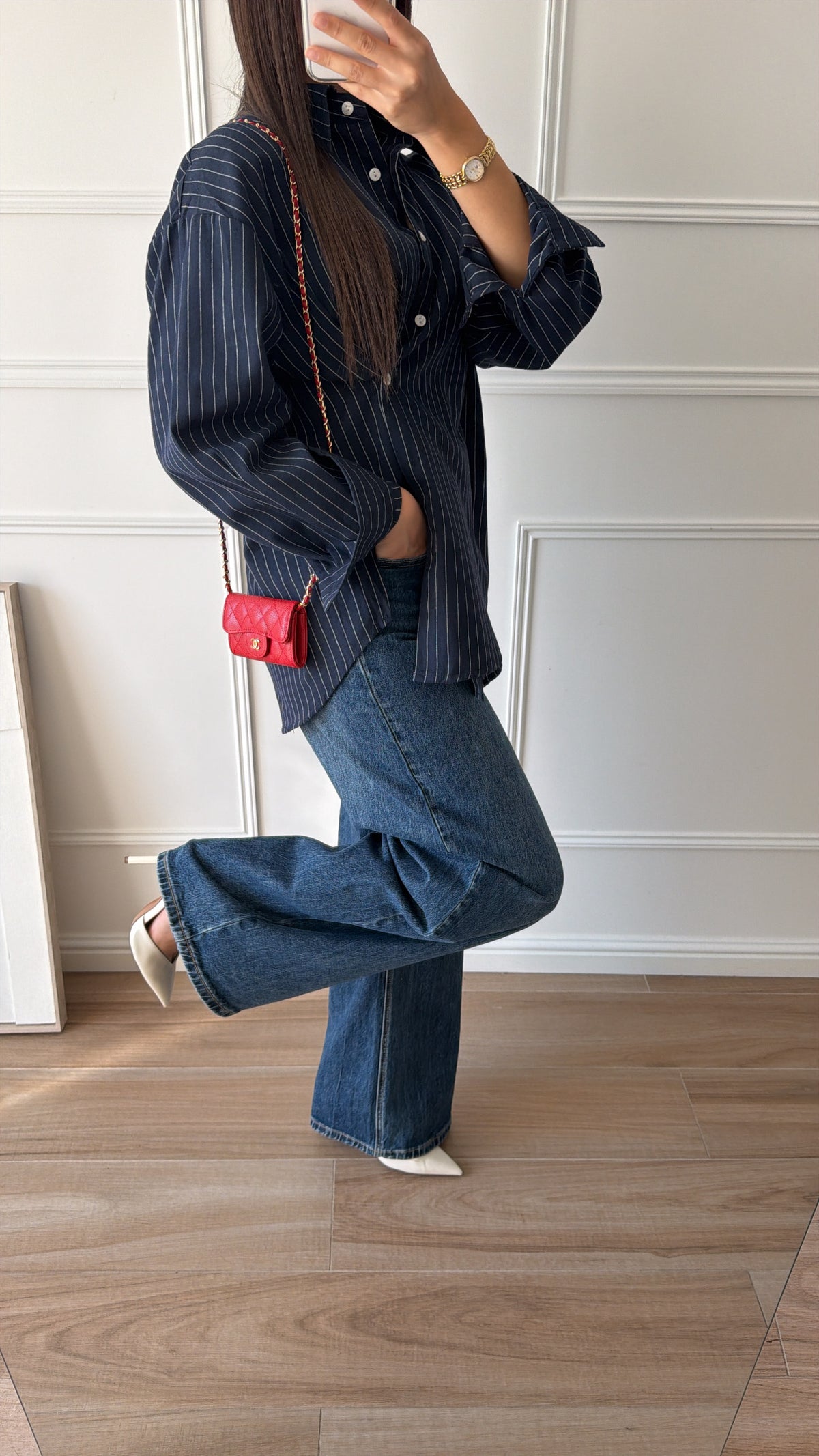 chemise rayée [marine]