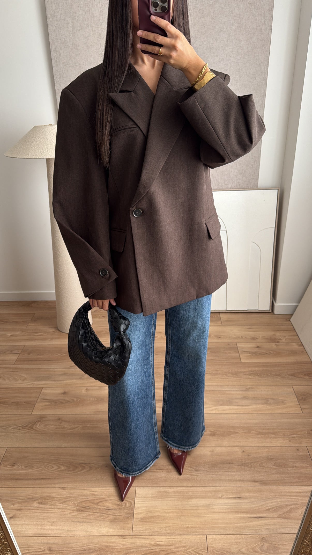 Blazer manche ample [ marron ]