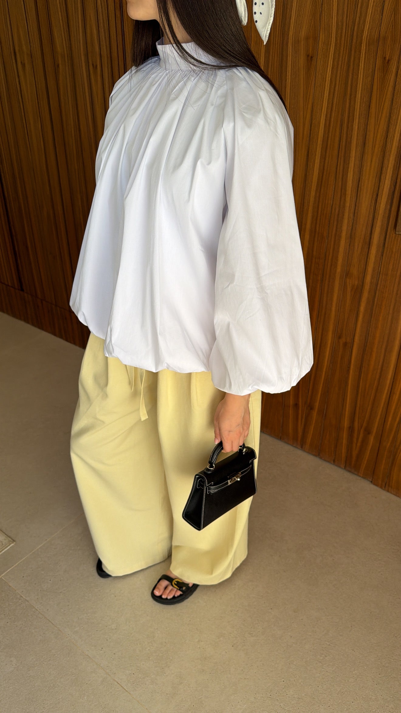 Pantalon droit [jaune]