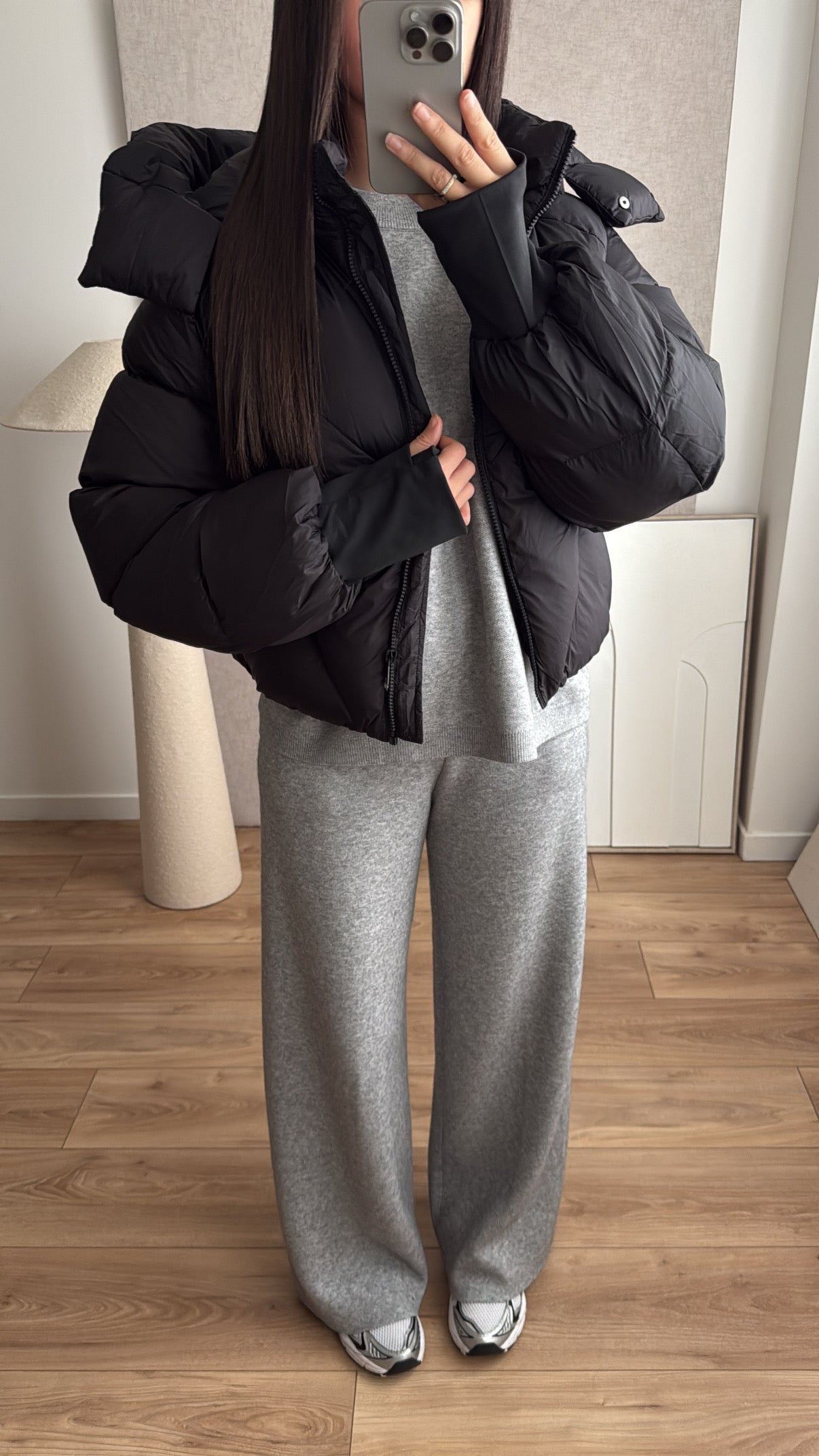 Übergroße Daunenjacke [Burgund]