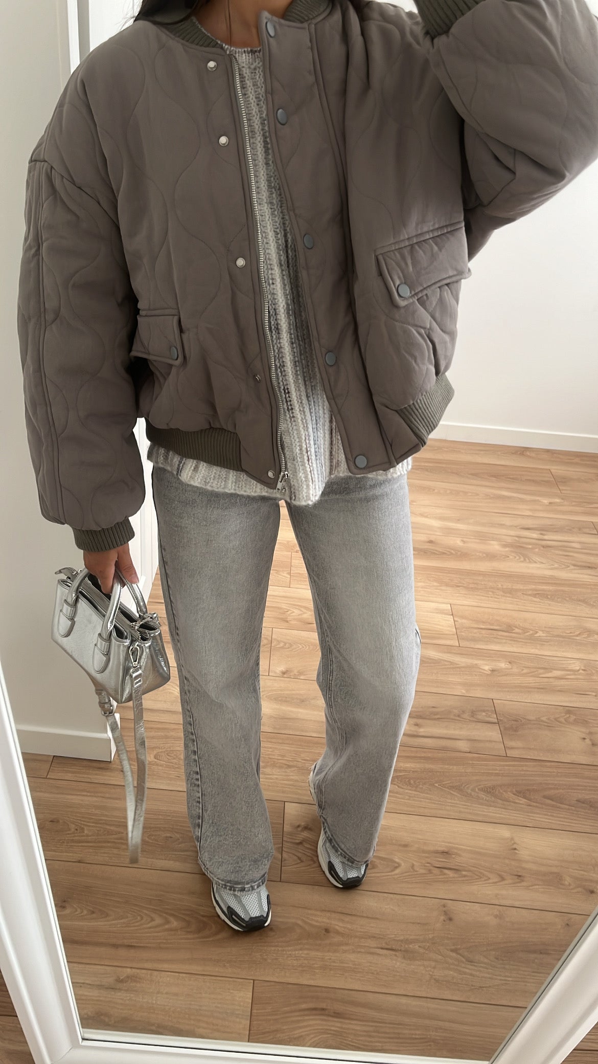 Bomber matelassé gris anthracite