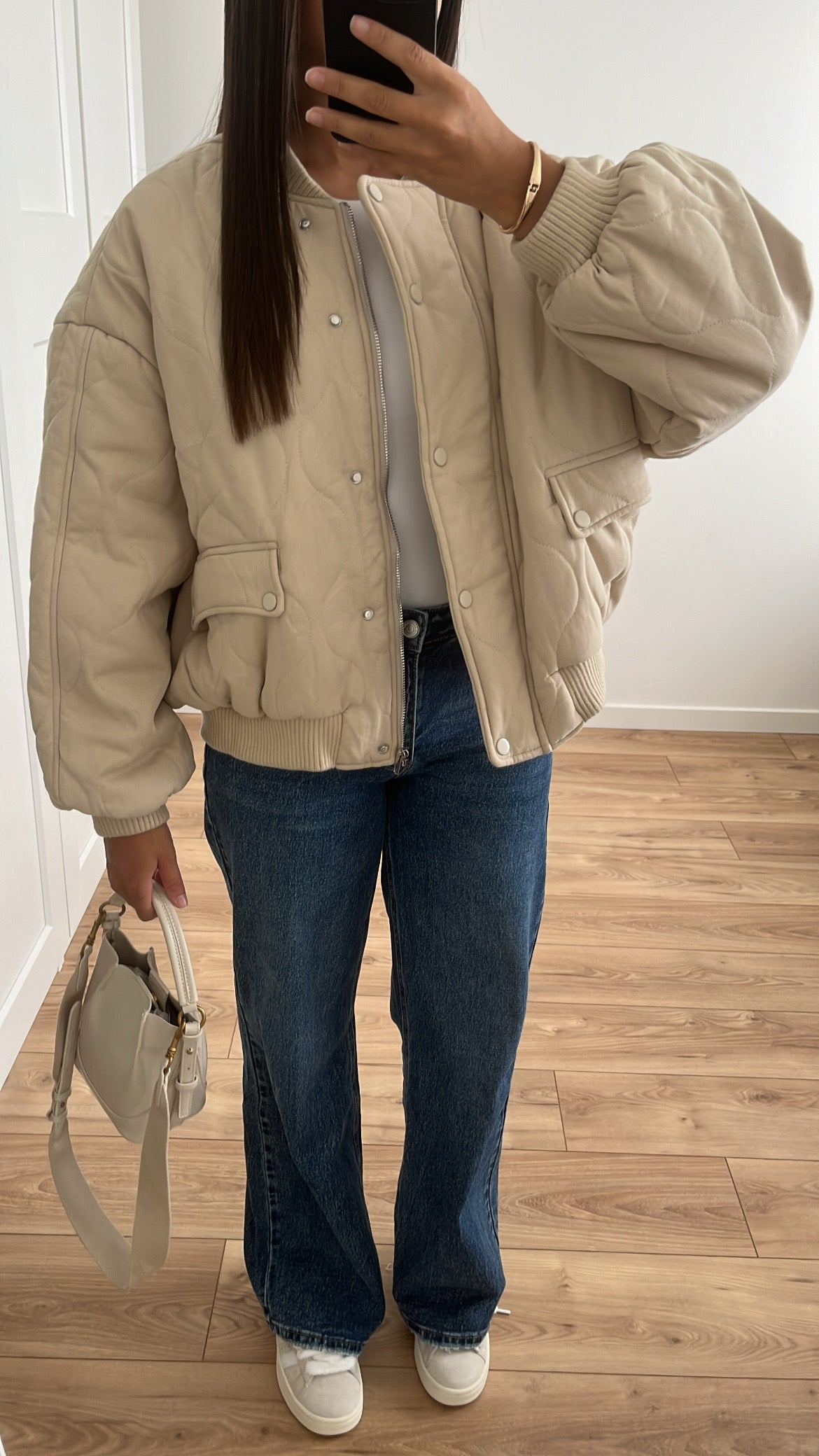 Bomber matelassé beige