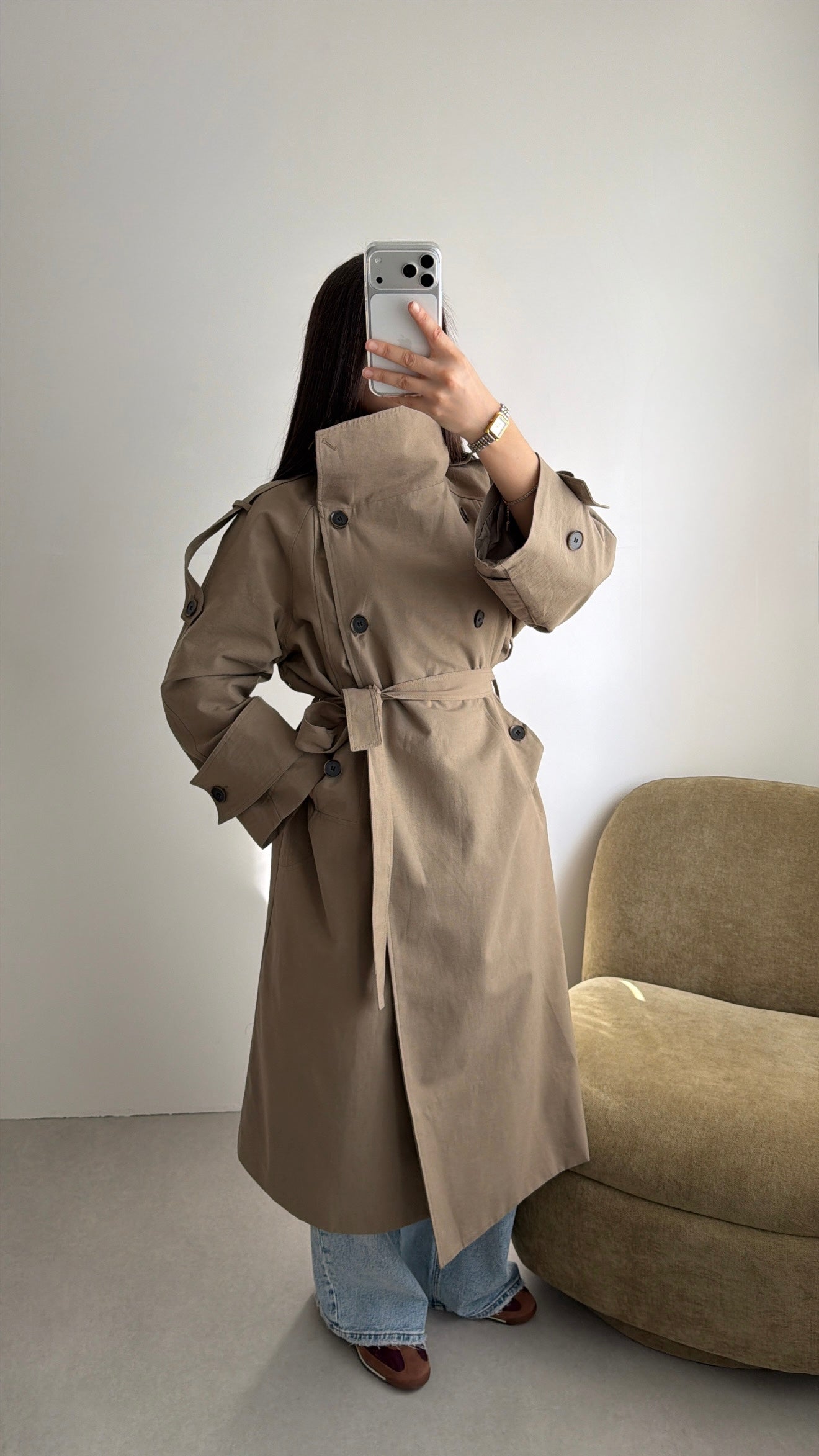 Long trench oversize [kaki]