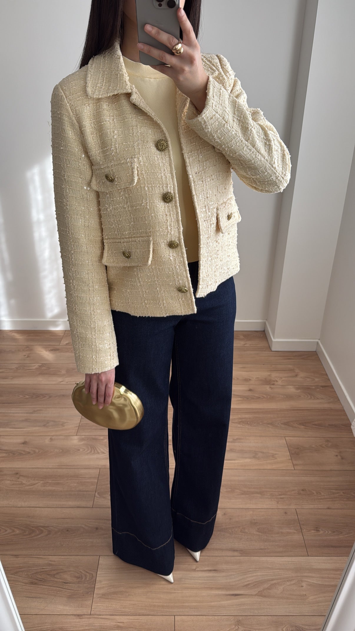 Tweed jacket [pastel yellow]