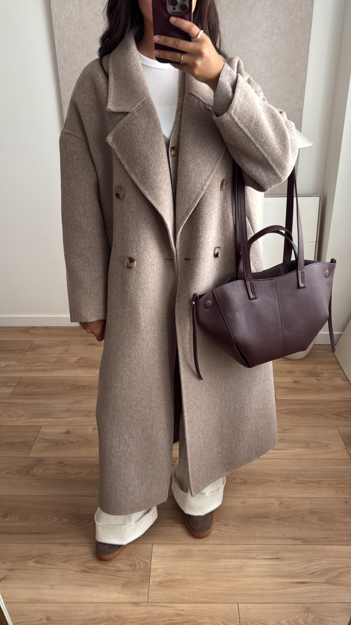 Long manteau en laine [taupe]
