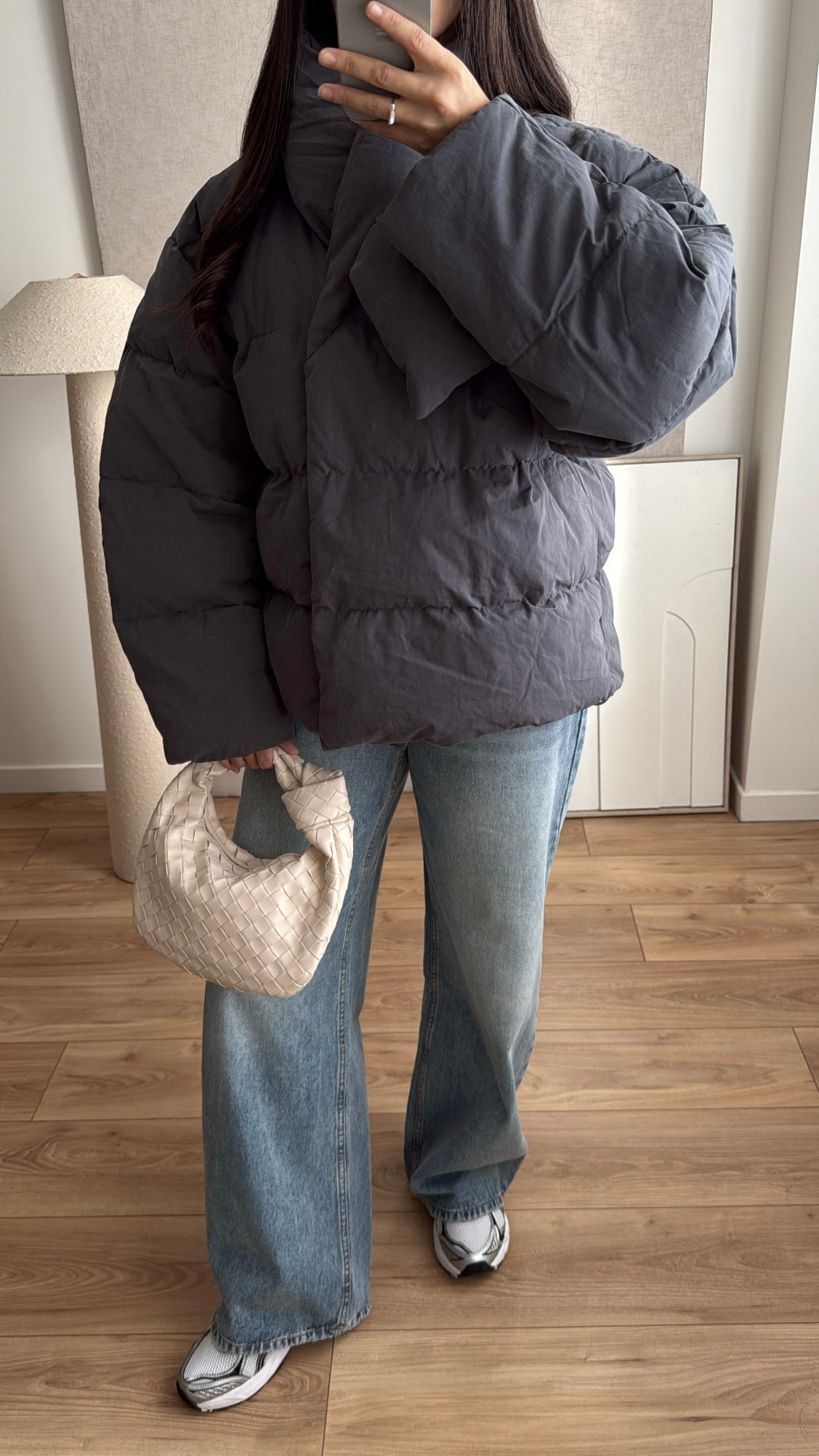 Übergroße Daunenjacke [Burgund]