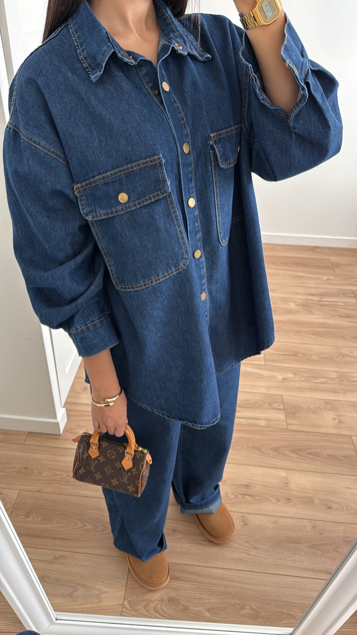 Ensemble en jean LOOSE [ bleu foncé ]