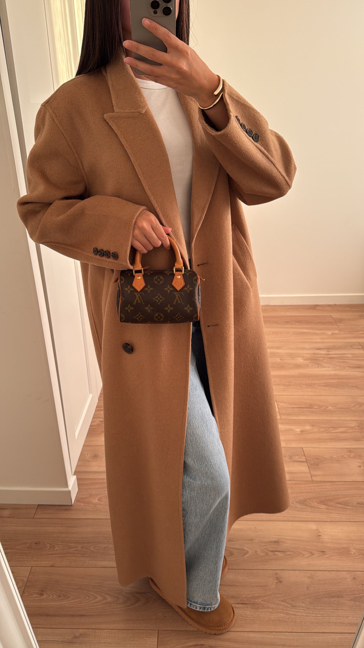 Long manteau en laine [ camel ]