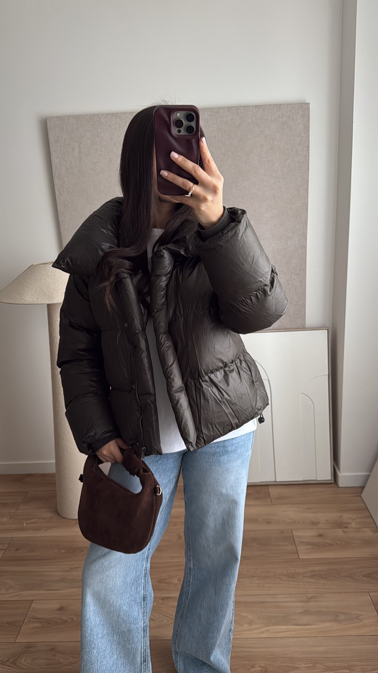 Übergroße Daunenjacke [Burgund]