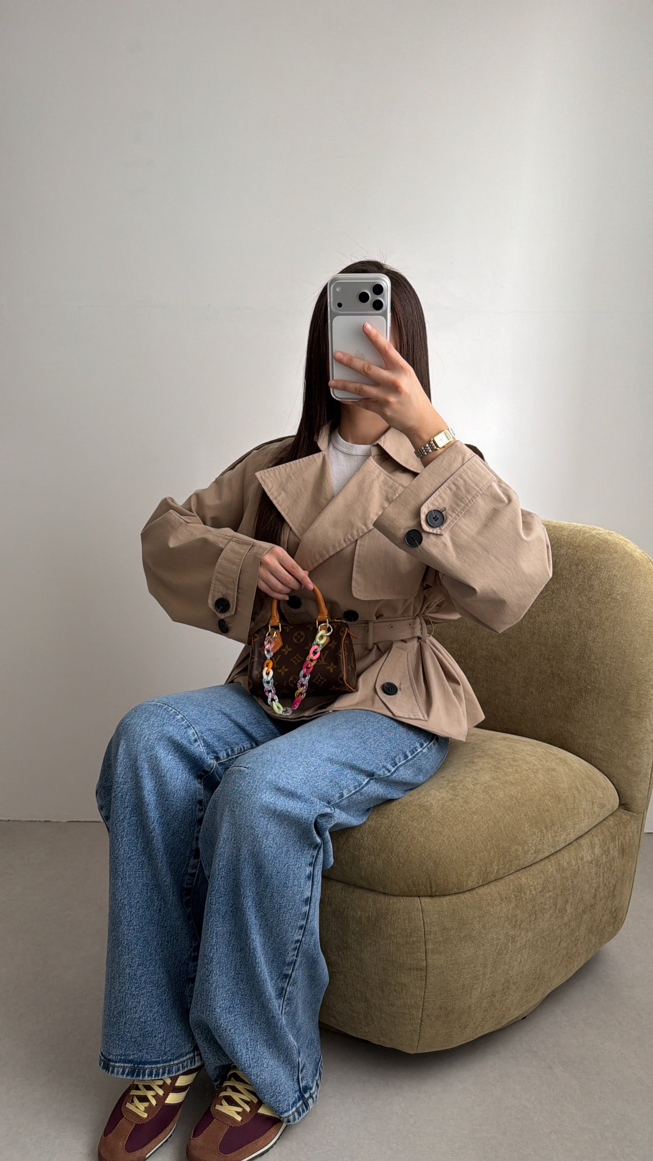 Trench court [ beige foncé ]