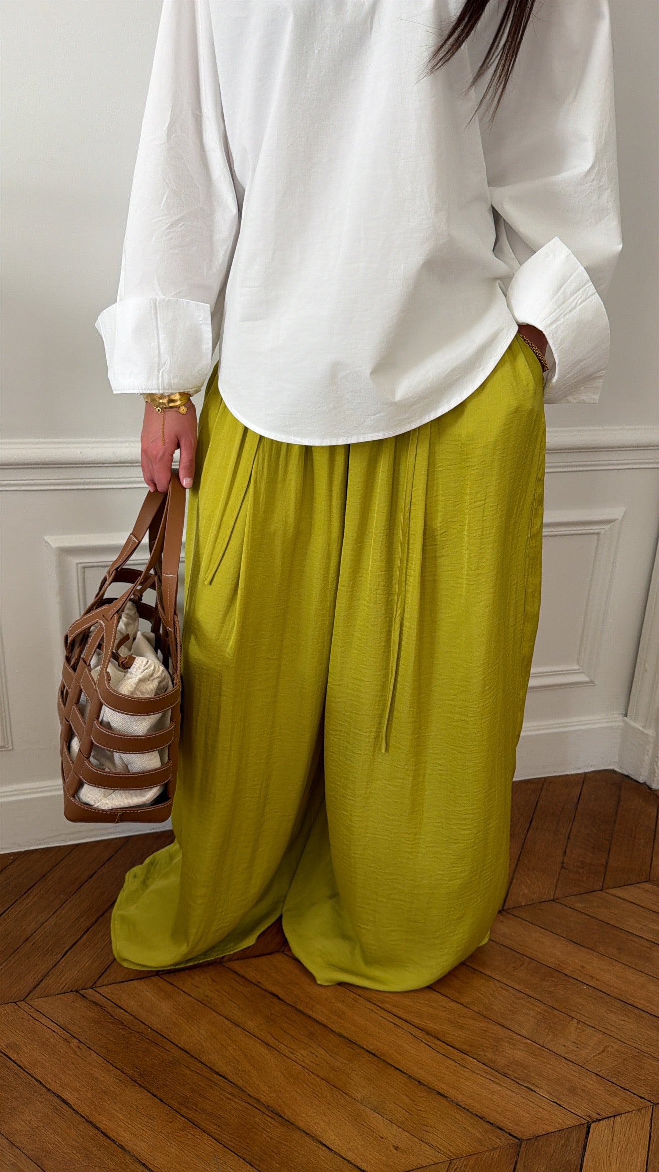 Pantalon fluide large [vert]
